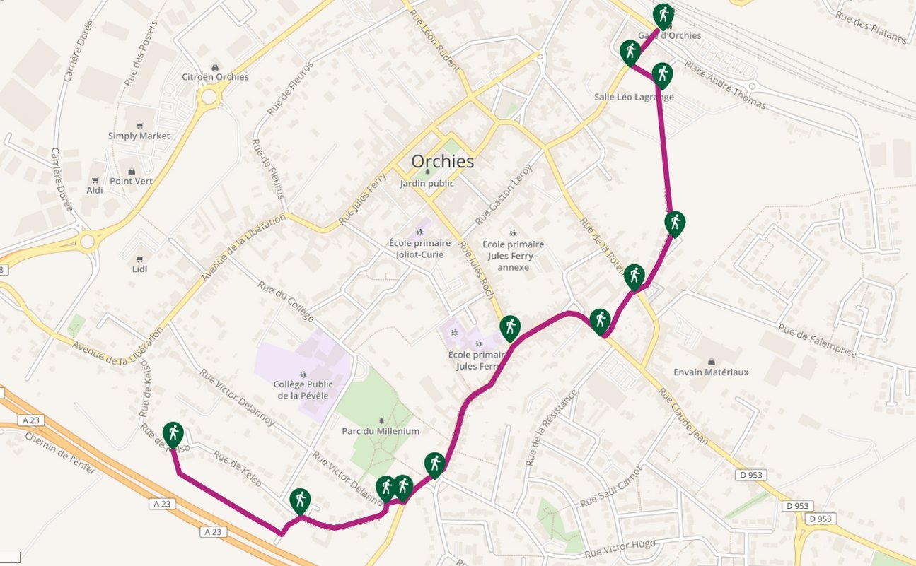 Plan du parcours des Miclèwes